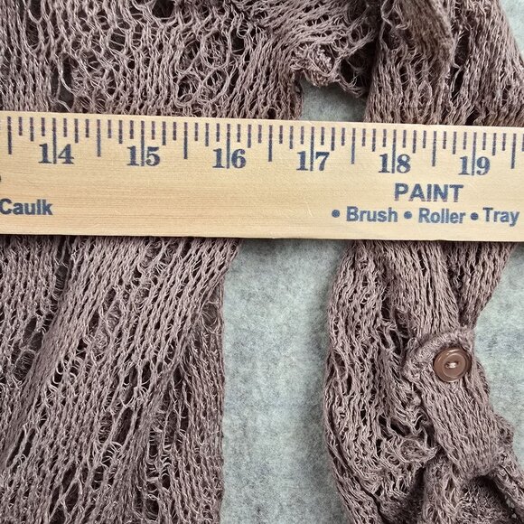 French Laundry Knit Tie Front Cardigan Dusty Mauve 3/4 Sleeve Lightweight L - Picture 8 of 8